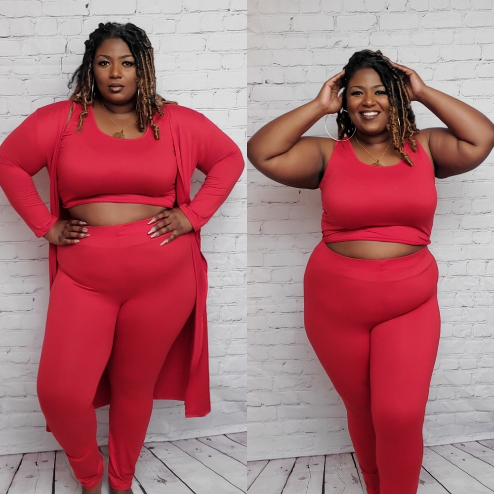 Red Super Comfy Lounge  Set w/ Matching Mask